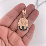 Pendant Pharaoh Tutankhamun Face 7.65gr / 3.9cm / White and Black Zircons 18K Rose Gold $