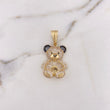 Dije Oso 6.8gr / 3.7cm / Circones Blancos Negros Oro Amarillo 18K $
