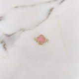 Herraje Trebol 0.8gr / 1.8cm / Rosado Oro Amarillo 18K #