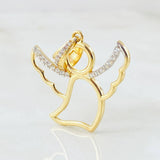 Angel Pendant 3.5gr / 1.3in / 18K Gold Two Tones Yellow White