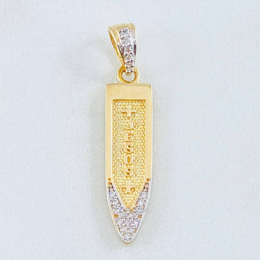 Dije Daga Jesus 2.5gr / 1 1/4 in / Dos Oros Amarillo Blanco 18K