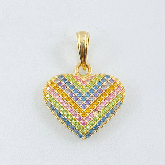 Dije Corazon Tupido 2.1gr / 1 in / Oro Amarillo 18K
