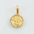 Pendant Circle Saint Michael Archangel 1.65gr / 3/4 in / 18K Gold