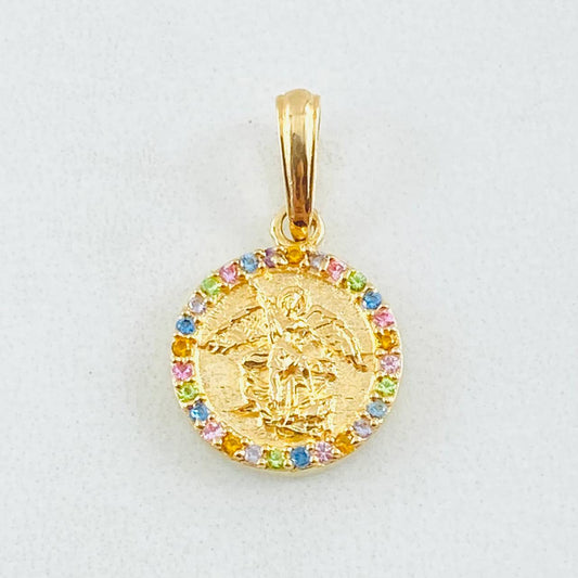 Dije Circulo San Miguel Arcangel 1.65gr / 3/4 in / Oro Amarillo 18K