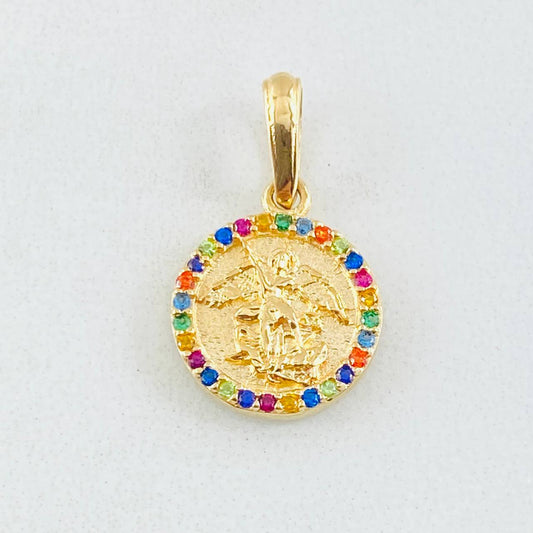Dije Circulo San Miguel Arcangel 1.6gr / 3/4 in / Oro Amarillo 18K