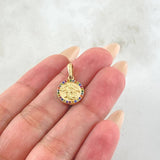 Pendant Circle Saint Michael Archangel 1.6gr / 3/4 in / 18K Gold