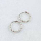 Candongas Aro Rayado 0.45gr / 1/2 in / Oro Blanco 18K