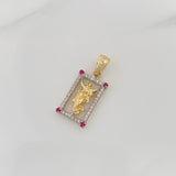 Dije Jesús Resucitado 2.15g / 1 in Dos Oros Amarillo Blanco 18K