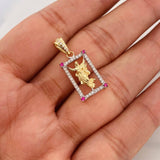 Dije Jesús Resucitado 2.15g / 1 in Dos Oros Amarillo Blanco 18K