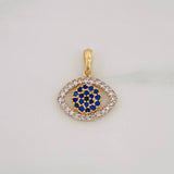 Pendant Evil Eye 1.75g / 3/4 in Two-Tone Yellow White 18K