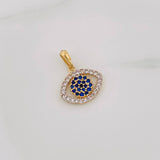 Pendant Evil Eye 1.75g / 3/4 in Two-Tone Yellow White 18K
