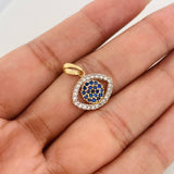Pendant Evil Eye 1.75g / 3/4 in Two-Tone Yellow White 18K