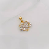 Infinite Heart Pendant 1.35g / 3/4 in Two-Tone Yellow White Gold 18K