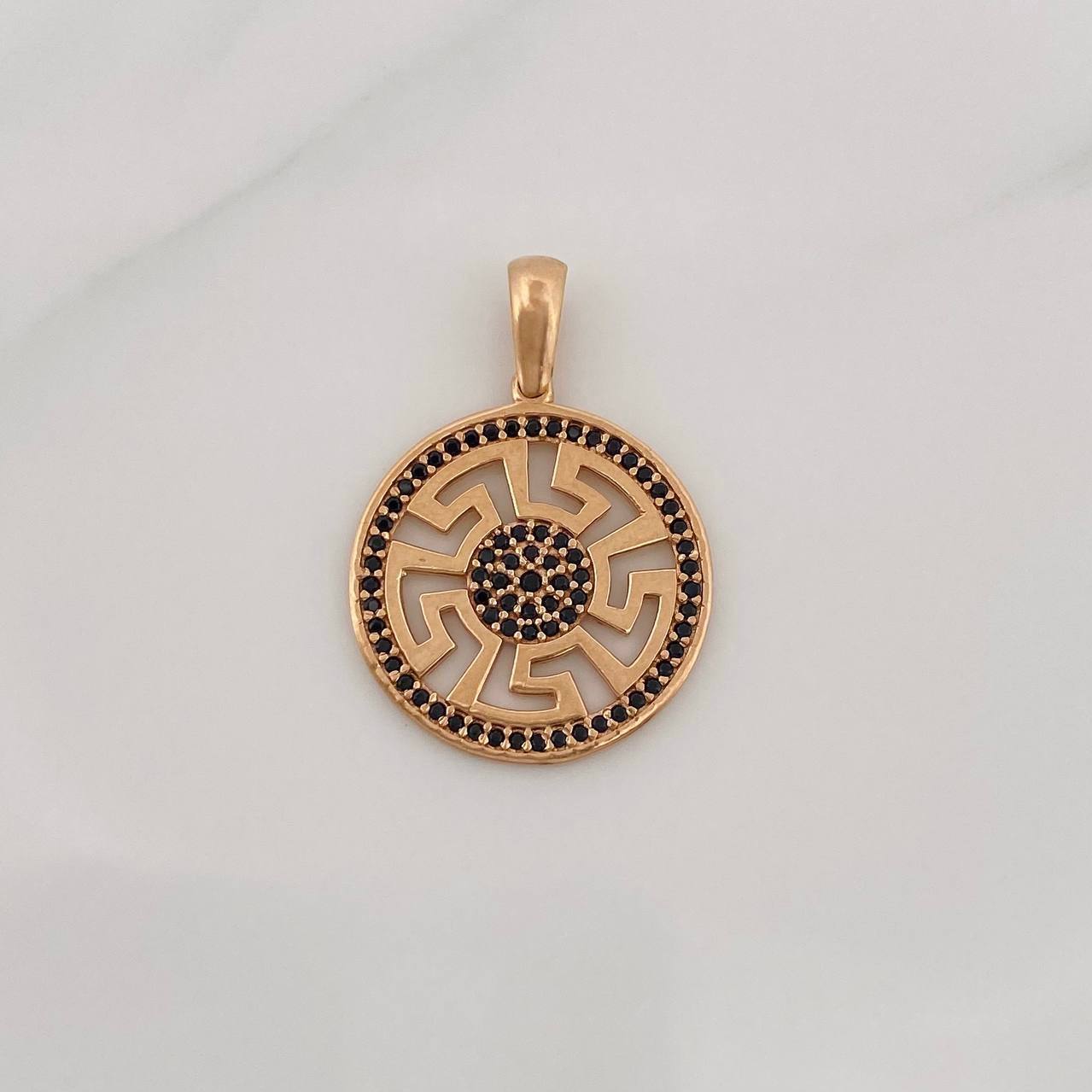 Dije Tribal 3.8g / 1 1/4 in Oro Rosa 18K