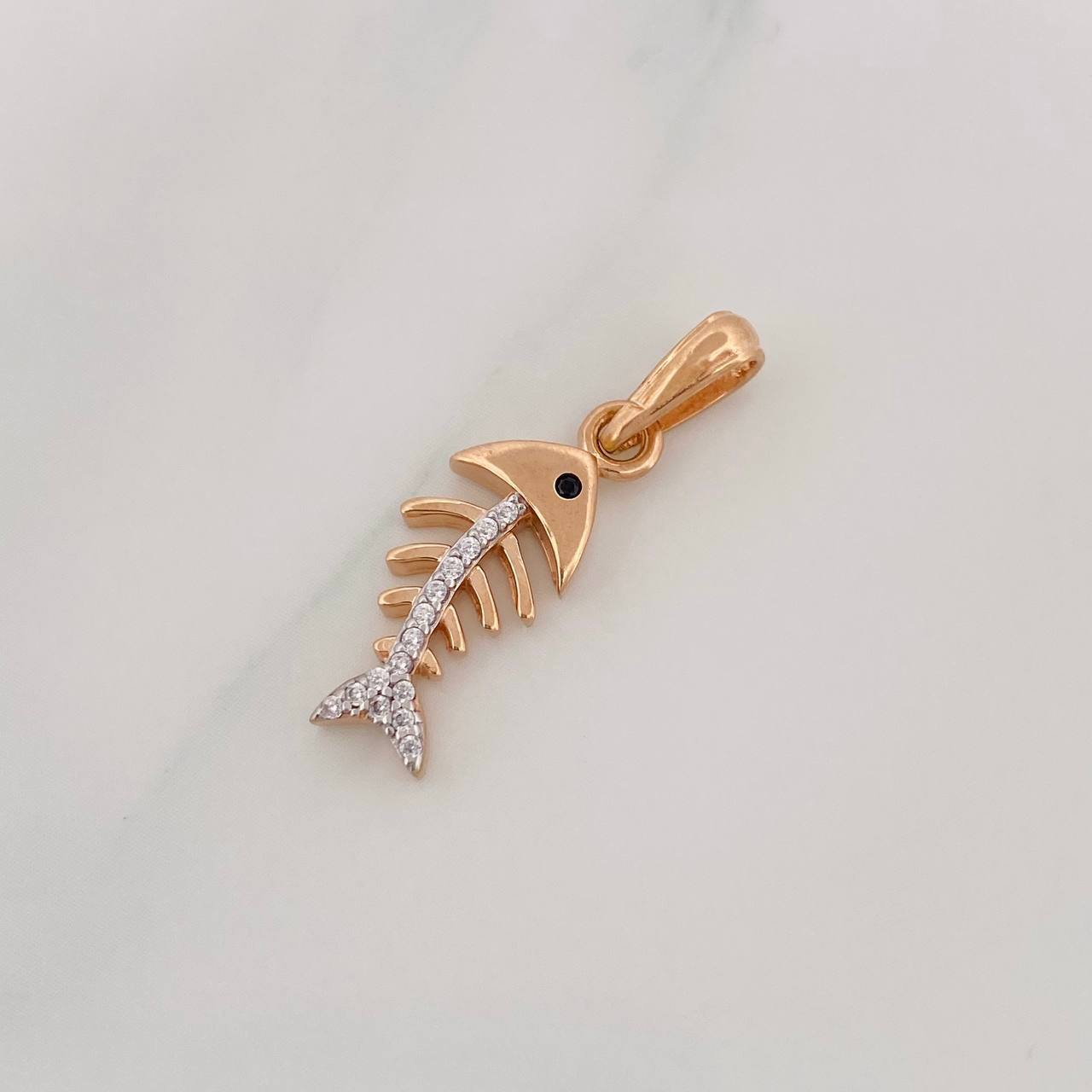 Dije Pez Espinas 1.85g / 1 in Dos Oros Blanco Rosa 18K