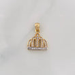 Dije Corona 2.5g / 3/4 in Dos Oros Amarillo Blanco 18K
