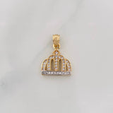 Dije Corona 2.5g / 3/4 in Dos Oros Amarillo Blanco 18K