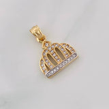 Dije Corona 2.5g / 3/4 in Dos Oros Amarillo Blanco 18K