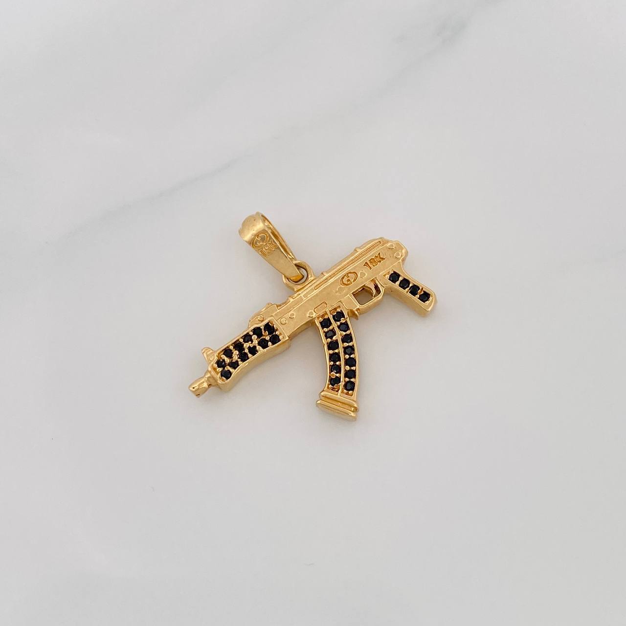 Dije Metralleta 4.1g / 1 1/4 in Oro Amarillo 18K