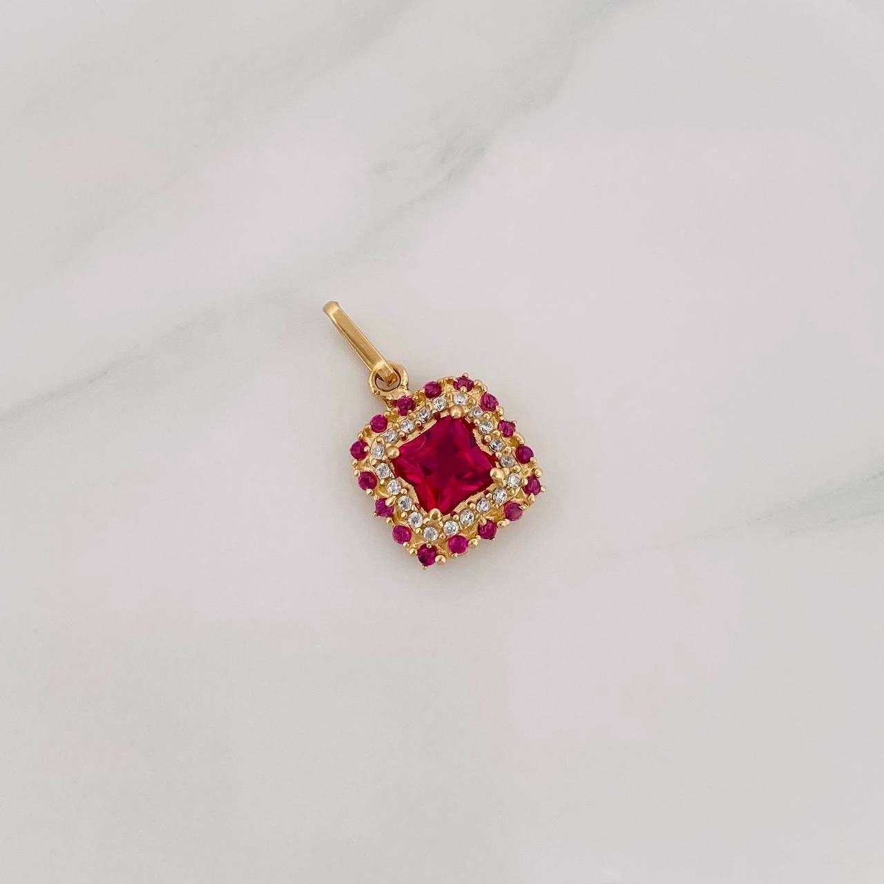 Dije Halo Cuadrado 2g / 3/4 in Oro Amarillo 18K