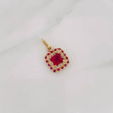 Dije Halo Cuadrado 2g / 3/4 in Oro Amarillo 18K