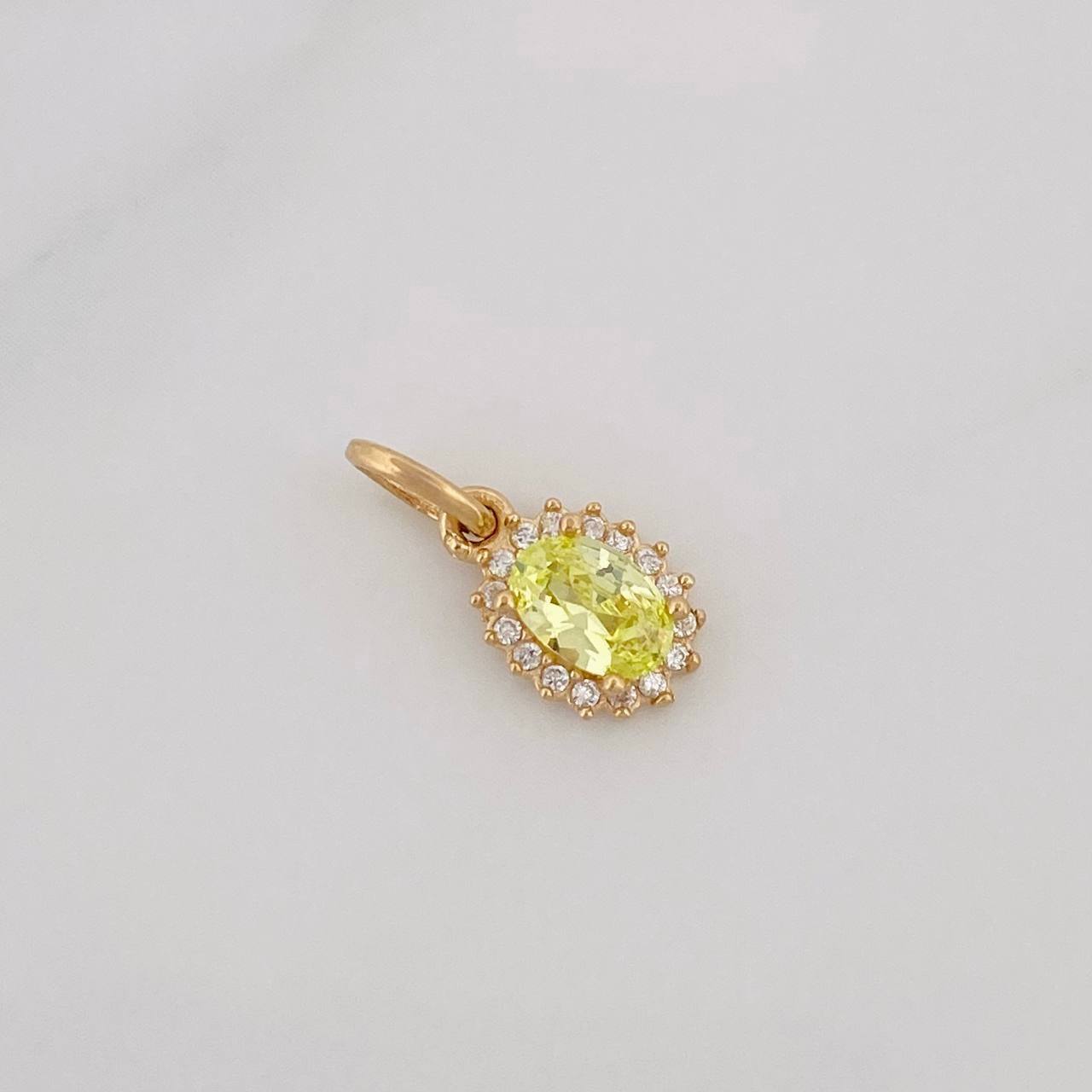 Pendant Oval Halo 0.7g / 1/2 in Yellow Gold 18K