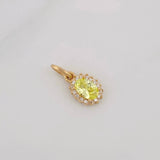 Pendant Oval Halo 0.7g / 1/2 in Yellow Gold 18K
