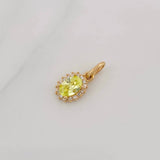 Pendant Oval Halo 0.7g / 1/2 in Yellow Gold 18K