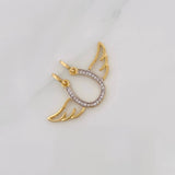 Dije Letra U Alas 2.6g / 3/4 in Dos Oros Amarillo Blanco 18K