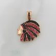 Pendant Indian 6.25g / 1 1/4 in Two-Tone Black Rose 18K