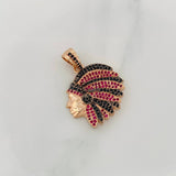 Pendant Indian 6.25g / 1 1/4 in Two-Tone Black Rose 18K