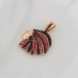 Pendant Indian 6.25g / 1 1/4 in Two-Tone Black Rose 18K