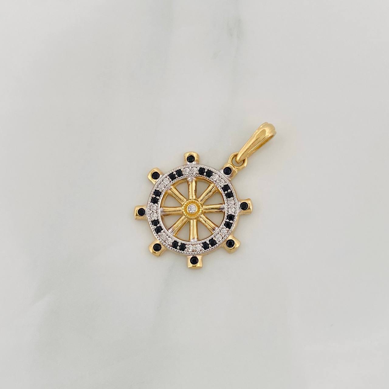 Dije Timón 2.45g / 1 in Dos Oros Blanco Amarillo 18K