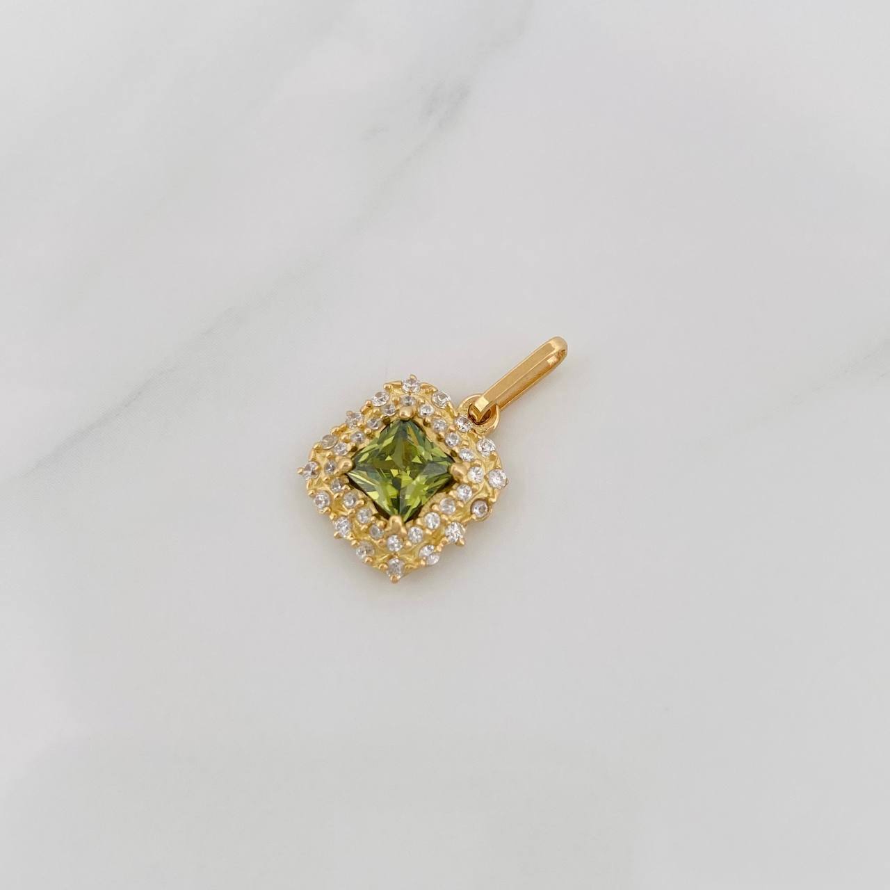 Dije Halo Cuadrado 2g / 3/4 in Oro Amarillo 18K