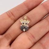 Dije Rostro Perro 1.35g / 3/4 in Tres Oros 18K