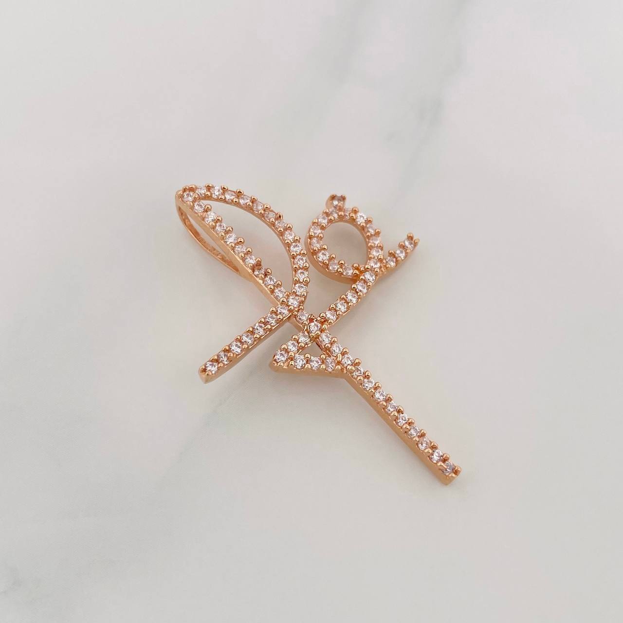 Dije Cruz Fe 3.1g / 1 1/2 in Oro Rosa 18K