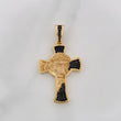 Dije Cruz Rostro de Cristo 6.95g / 1 3/4 in Dos Oros Negro Amarillo 18K