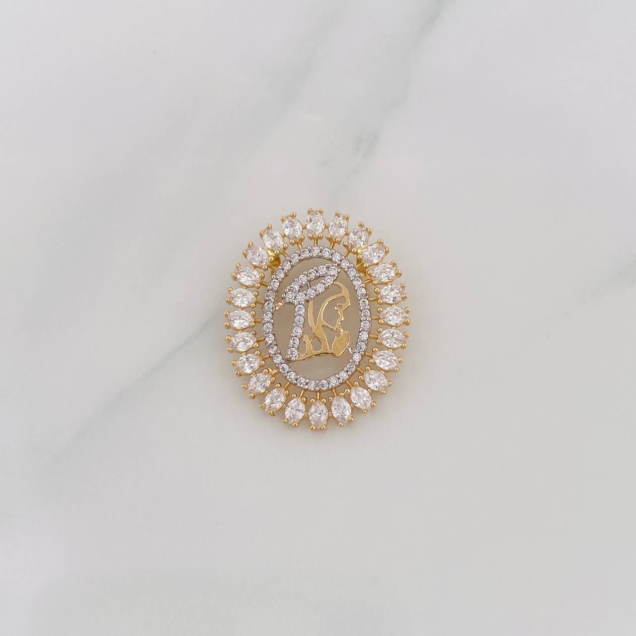 Pendant Virgen María 2.8g / 1 in Two-Tone Yellow White 18K