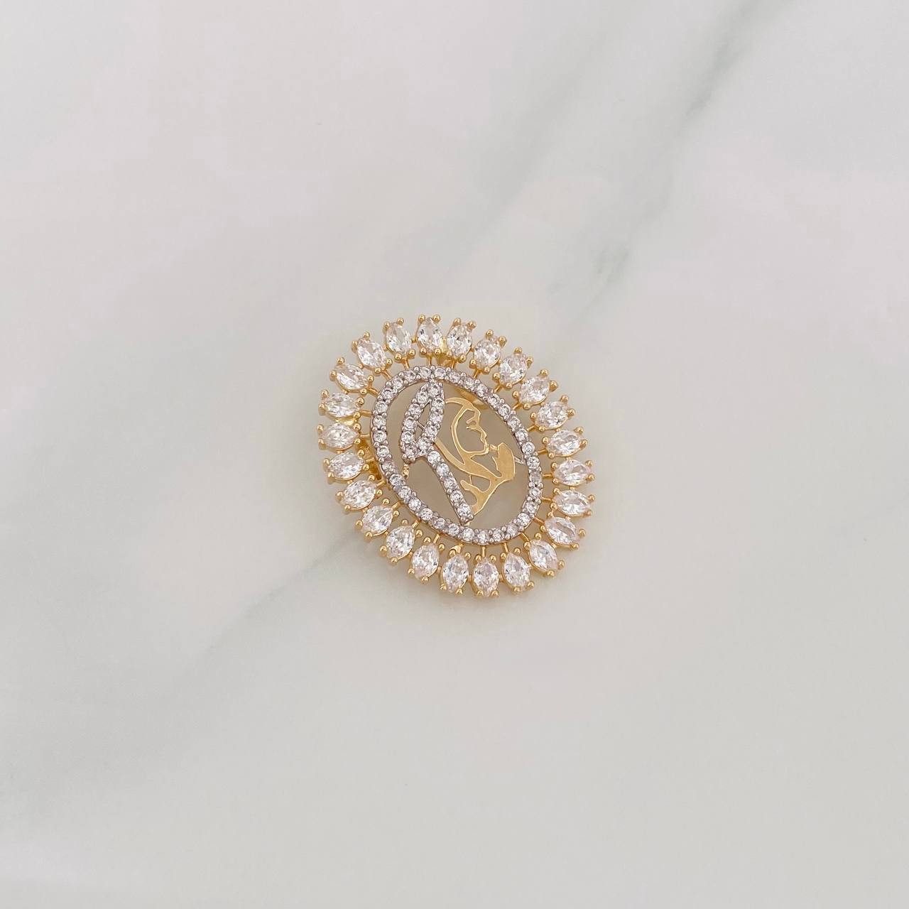 Pendant Virgen María 2.8g / 1 in Two-Tone Yellow White 18K