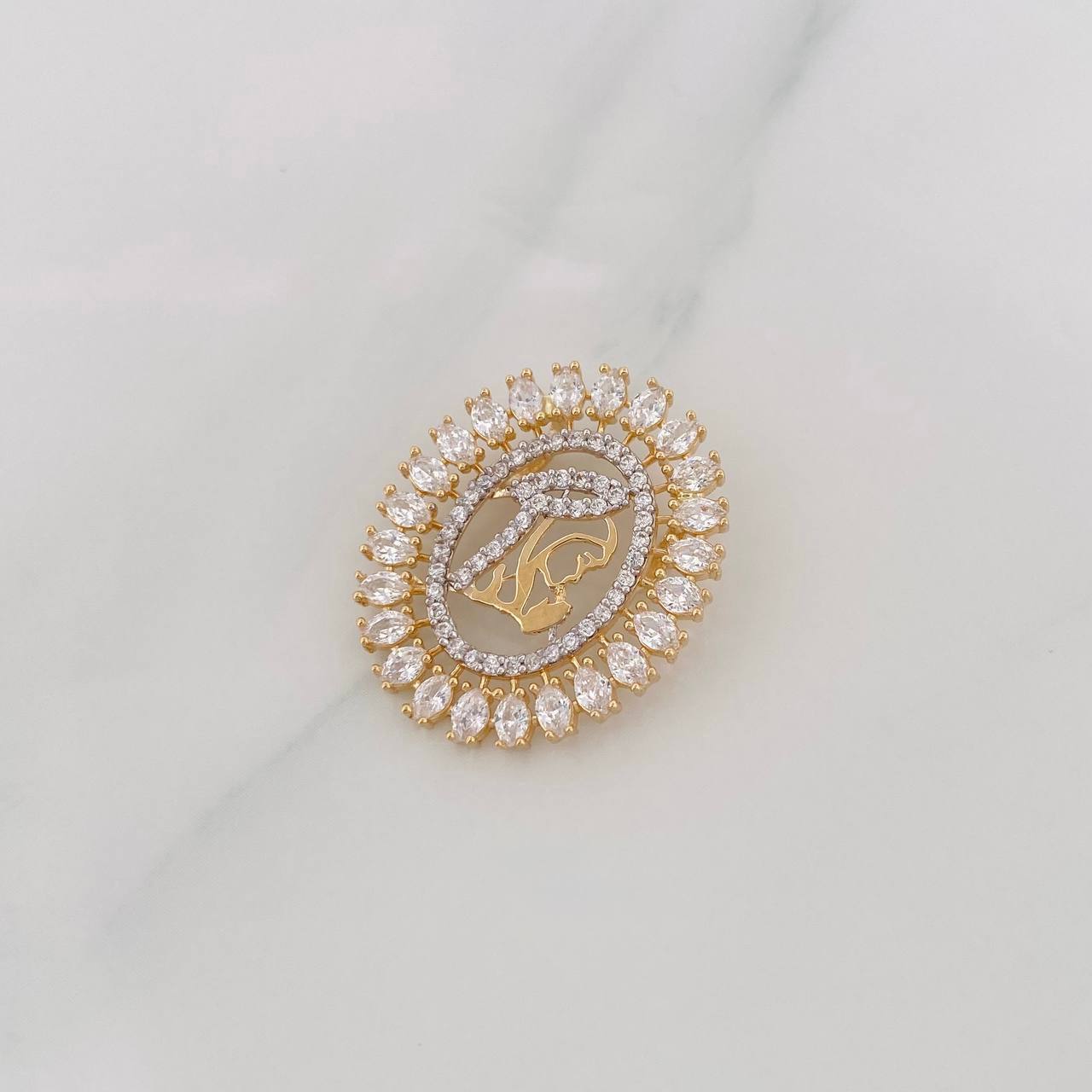 Pendant Virgen María 2.8g / 1 in Two-Tone Yellow White 18K