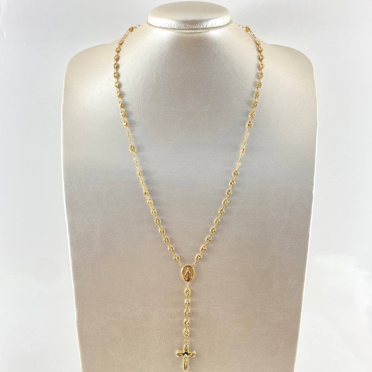 Rosary GC Virgin Miraculous Christ Cross 10.7gr / 55cm / 18K Gold