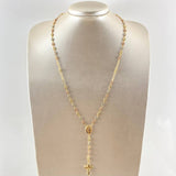 Rosary GC Virgin Miraculous Christ Cross 9.25gr / 21.7in / 18K Gold