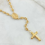 Rosary Gc Virgin Miraculous Christ Cross 10.4gr / 21.7in / 18K Gold ©