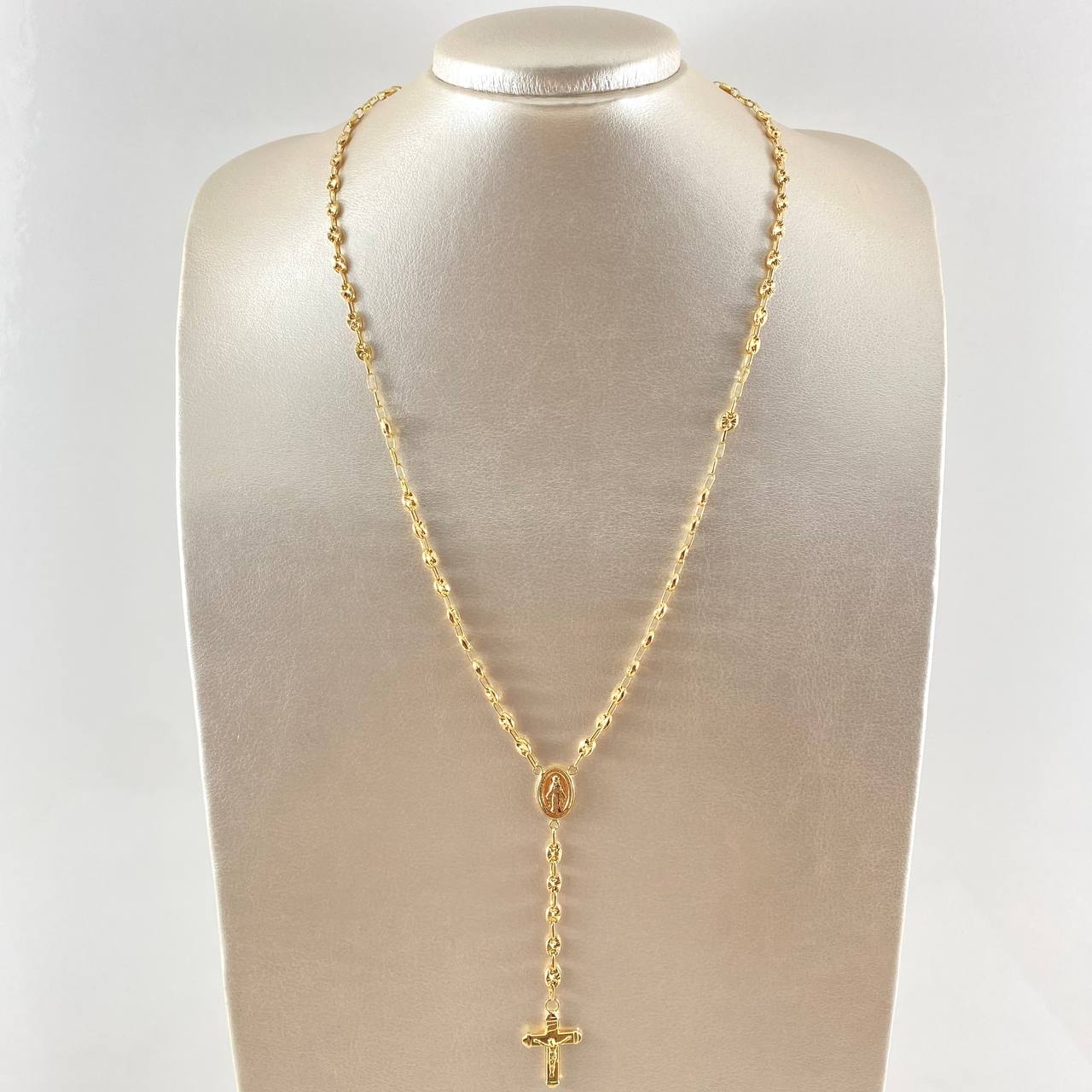 Rosary GC Virgin Miraculous Christ Cross 10gr / 50cm / 18K Gold