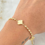 Military Clover Bracelet 4.75gr / 7.1in / 18K Gold ©
