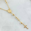 Miraculous Virgin Rosary Cross Polished 7.6gr / 19.7in / 18K Gold ©