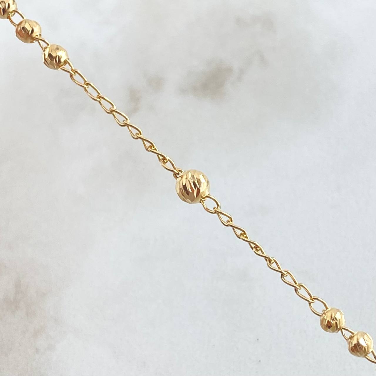 Miraculous Virgin Rosary Cross Polished 7.6gr / 19.7in / 18K Gold ©