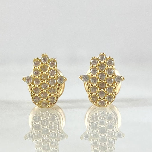 Hamsa Hand Stud Earrings 1.05gr / 18K Gold ©