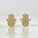 Hamsa Hand Stud Earrings 1gr / 18K Gold