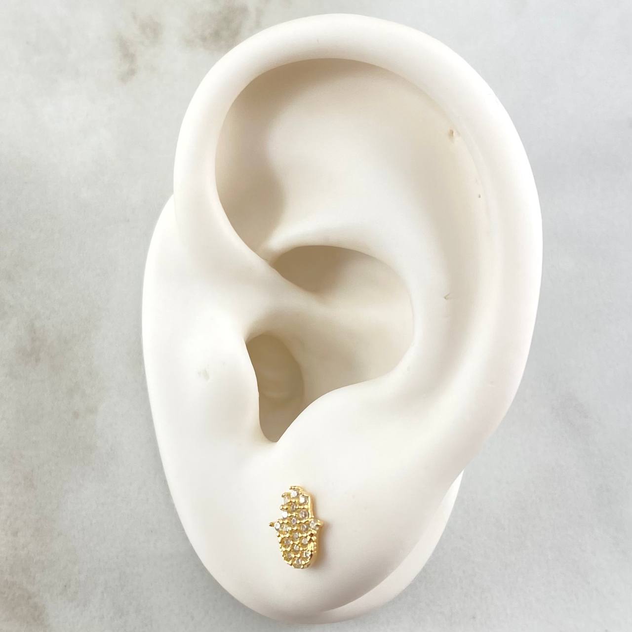 Hamsa Hand Stud Earrings 1gr / 18K Gold